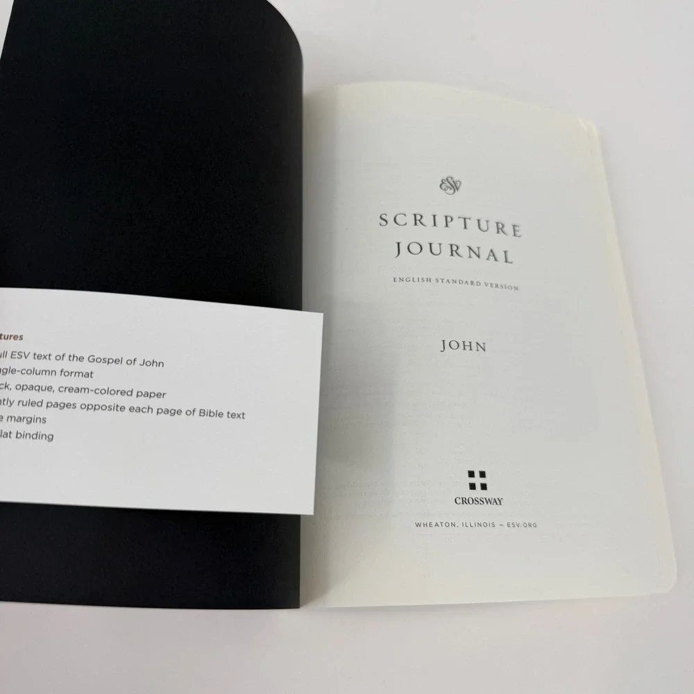 Crossway ESV Scripture Journal Gospel of John Paperback Black Gold Foil Accent